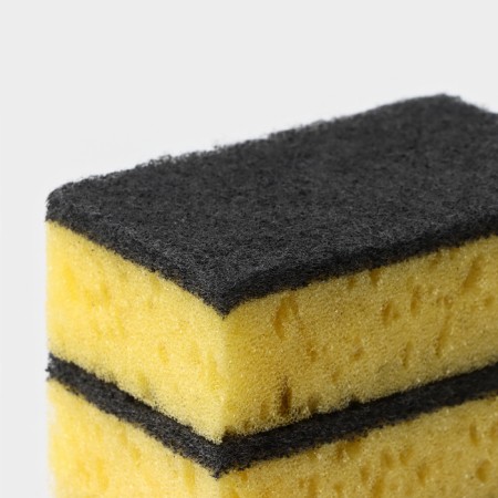 Household sponge "Royal Lilia", 450 g/m2, 105 × 65 × 35 mm, abrasive canvas-3