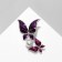 Brooch "Butterflies" in pearls, white-purple color in silver