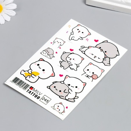 Tattoo on the body "cats" 10x15 cm-1