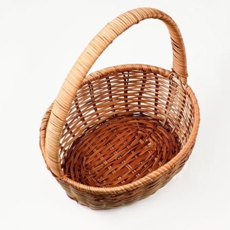 Wicker basket, 26 × 21 × 10/31 cm, vine, corn-4