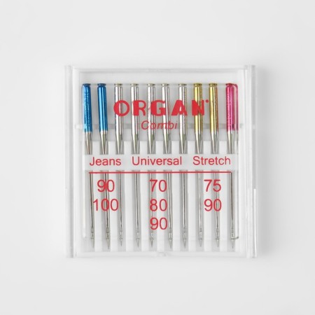 A set of needles for household sewing machines: universal, denim and stretch fabrics, No. 70-100, 10 pcs-2