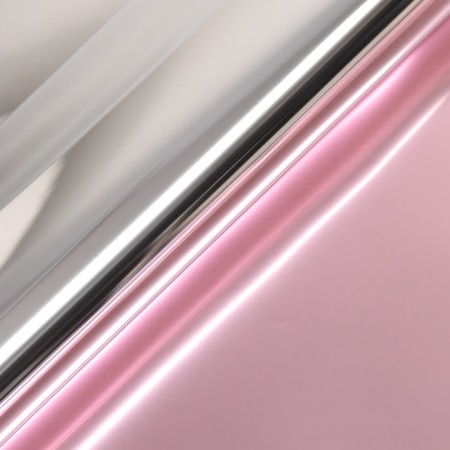 Flower film, "metallic", 0.57x10m, pink-1