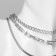 Necklace "chain" trend, 3 threads, silver color, 51 cm