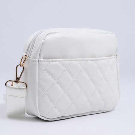 Bag Cross-Bodi with a zipper, white color-4