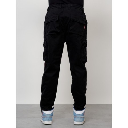 Cargo jeans male, size 50-52, black color-7