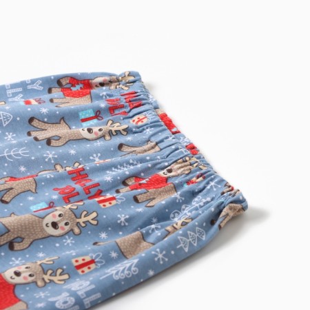 New Year. Pajama nursery (longshit/pants), milk/gray color, height 122 cm-3