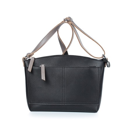 Female bag, artized leather, 285x190x80 cm, black/beige-1