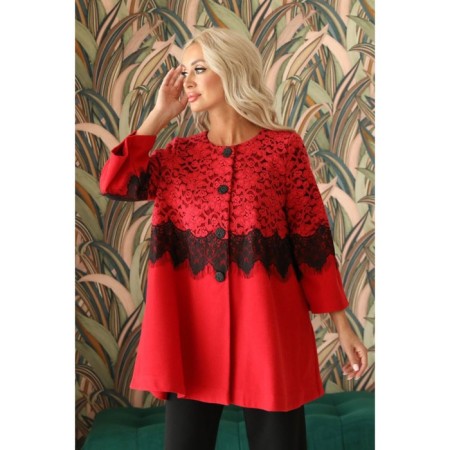 Female coat, size 44, red color-8