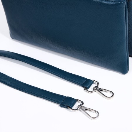Bag Cross-Bodi with a zipper, blue color-4