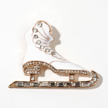 Brooch New Year's "horse" is curly, the color is white in gold-2
