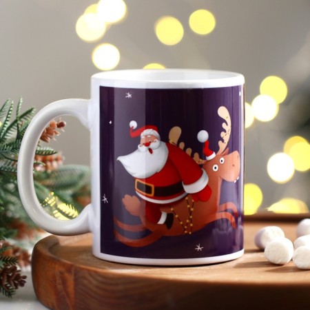 Ceramic mug "Ho-ho", 320 ml, white color-1