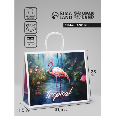 Gift package "Tropical mood" 31.5 x 25 x 11.5 cm, 120 g/m²
