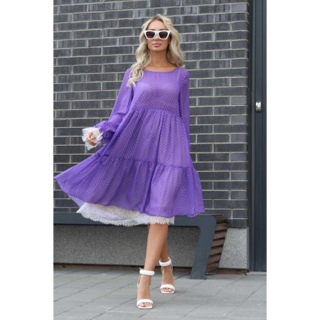 Female dress, size 44, purple color-1