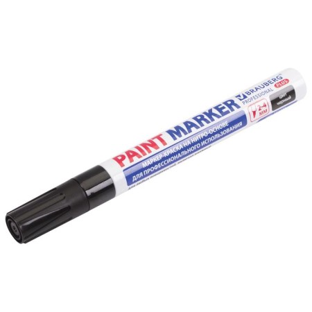 Marker-color (varnish) 4.0 mm Brauberg Professional Plus, Black, Nitro-base, Alum/Corp-7