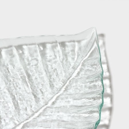 Glass Serving Magistro "Leaf", 34 × 18.5 × 1.9 cm, transparent color-3