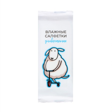 Wet napkins "Sheep" universal, with cotton, show box, 36 packages of 8 pcs-2