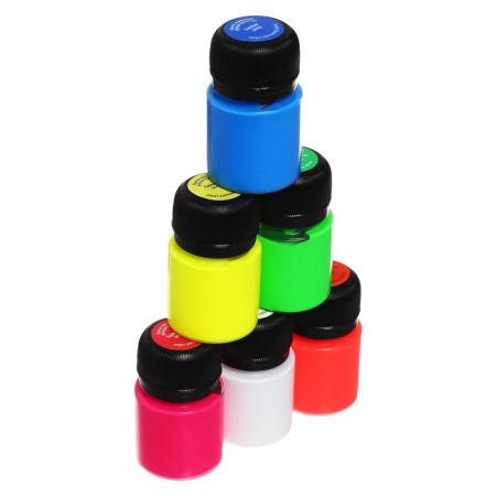 Acrylic paint, set of 6 colors x 20 ml, FLUO, ZHK Decola, fluorescent, 4341100-3