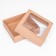The box is folding, the lid is, with a window, craft, 25 x 25 x 7.5 cm,