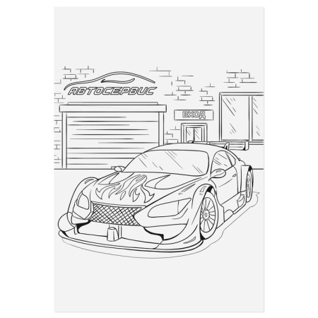 Paper "cars" stickers, with coloring on the back, 11 × 15.5 cm-1