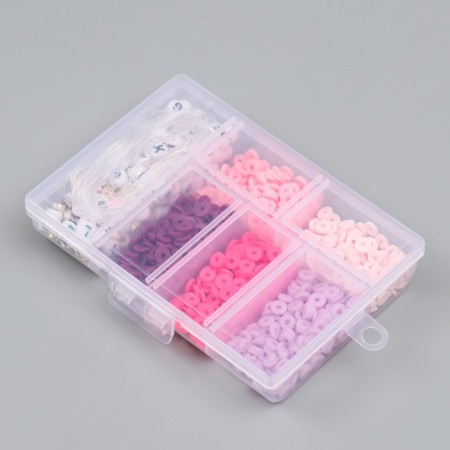 Beads in the box "Pink" thread 0.8 mm 5 m 12x8.4x2.2 cm-4