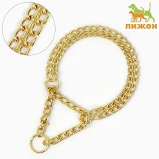 Collar - half -storage of two -rowing metal, 40 cm, wire thickness 2 mm, golden