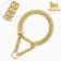 Collar - half -storage of two -rowing metal, 40 cm, wire thickness 2 mm, golden