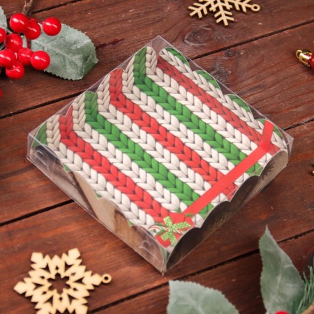 Cookie box, confectionery packaging, "forward for a dream", 12 x 12 x 3 cm, New Year-4