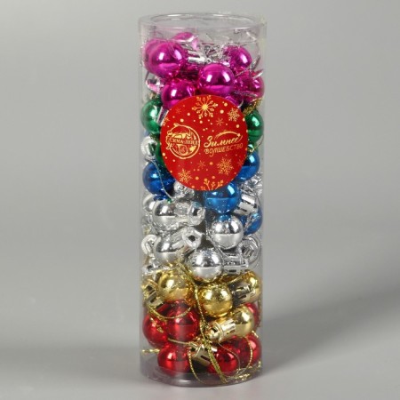 Set of balls plastic D-2 cm, 60 pcs "Melody" Gloss, mix-1