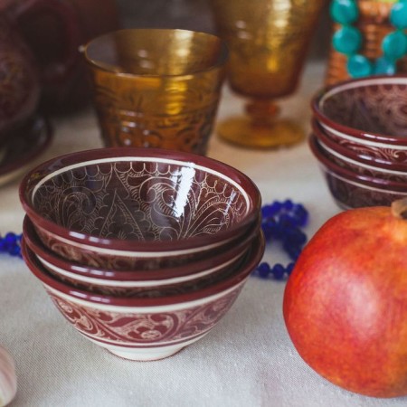 Set of Tea Rishtan Ceramics "Patterns", 9 objects, (kettle 0.8 l, Piales 0.3 l)-12