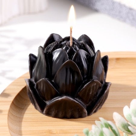 Figure candle "Lotus", 6x4.5 cm, black
