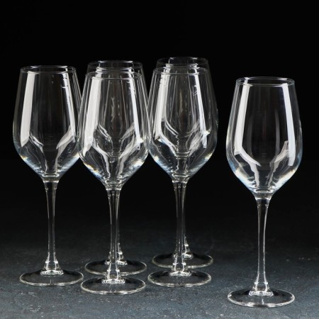 Set of glass glasses for the wine "Selest", 350 ml, 6 pcs