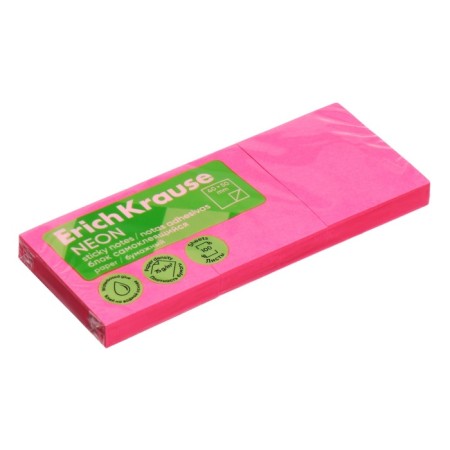Block with a sticky edge paper 40x50 mm, Erichkrause 300 sheets, pink-2