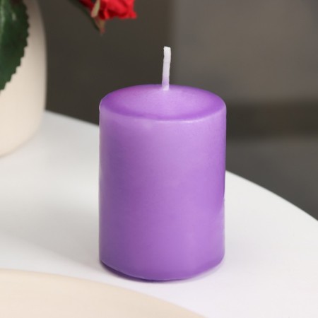 Candle - Aromatic "Mountain Lavender" cylinder, 4x6 cm-1