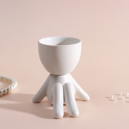 Interior item "Mr. Green on Chile" 9.5*6.7*9.5 white ceramics-4