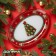 Glass oval shade "New Year's spruce", 29.5 × 20.3 cm