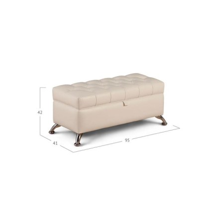 Rondel banquet with PM, 950 × 410 × 420 mm, eco -leather, vanilla souffle color-2