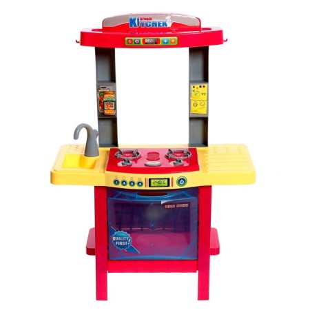 Game set "Dream kitchen" with dishes and products, light, sound, works from batteries-3