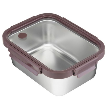 Steel lunch box with a glass cover Smart Solutions, 1.8 l, plum color