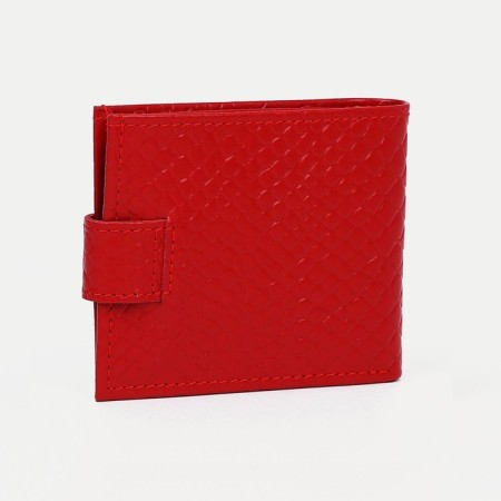 Women's wallet on the button, red color-1