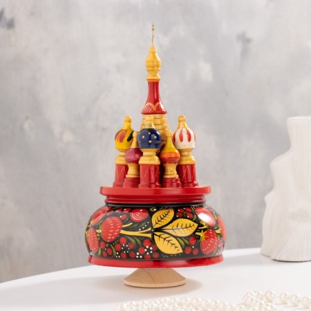 Musical souvenir "Temple", Hochloma Black with a firebird manual painting-1