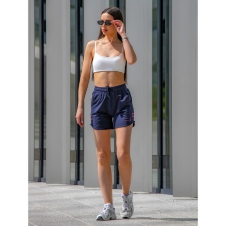 Women's shorts ise, size 50 cm, dark blue color, pink-7