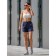 Women's shorts ise, size 50 cm, dark blue color, pink