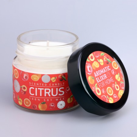 Aromatic candle in the bank "Orange and grenade", ovy wax, 80 g-3