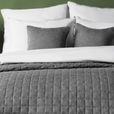 Konni set: covering 160 x 220 cm, pillowcase 40 x 40 cm - 2 pcs, color is dark - gray-2