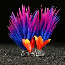 Artificial aquarium plant, 18 x 10 x 11.5 cm, red-violet