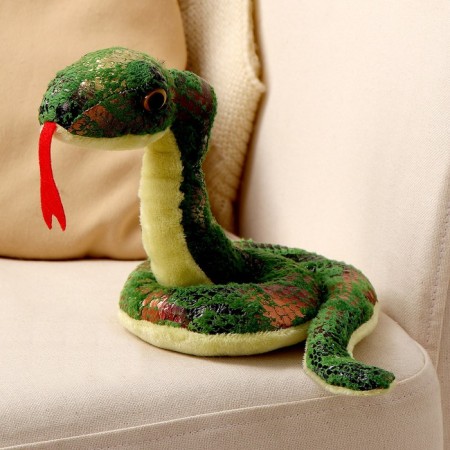 Soft toy "Snake", 15 cm, green color-1