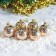 Set of balls plastic D-5 cm, 6 pcs "Fleur" gold