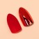 Patch nails, 12 pcs, with glue plates, almonds, red