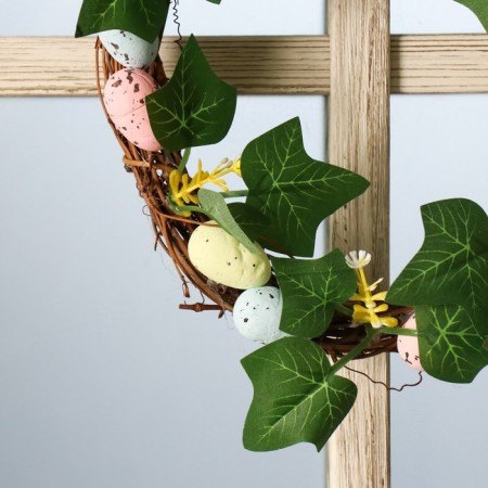 Wreath on the door interior "Easter testicles with leaves" d = 18 cm-2