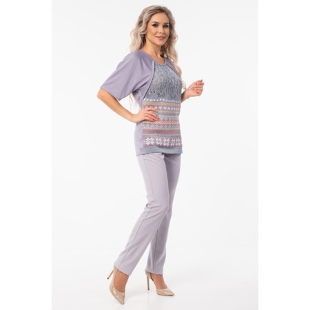 Female trousers, size 44, gray color-3
